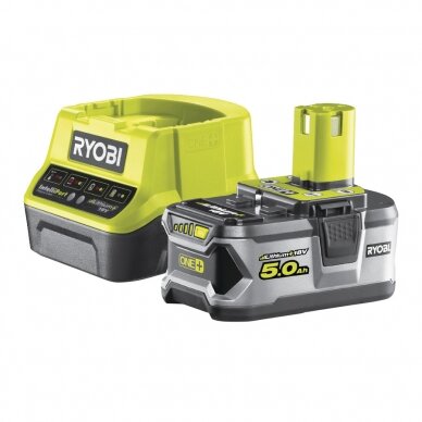 18V ONE+ pradinis rinkinys, Lithium+ akumuliatorius ir kroviklis (1 x 5.0 Ah) Ryobi RC18120-150