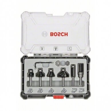 Bosch 6 daliu frezų kompl. 6 mm kotu, "Trim&Edging" 2607017468