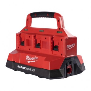 Greitasis akumuliatorių įkroviklis MILWAUKEE M18 PC6 Packout, 18 V, 6-ių vietų