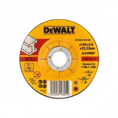 Abrazyvinis pjovimo diskas DeWalt DT42310Z-QZ, 125x2.8 mm