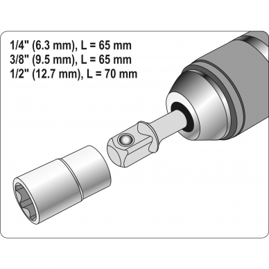 Adapterių komplektas Yato, 3 vnt. 3