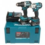 Akumuliatorinių įrankių komplektas Makita DLX2184TJ, 18 V, 2x5.0Ah