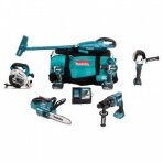 Akumuliatorinių įrankių komplektas Makita DLX7017GX1 + DOVANA, 18 V, 2x6,0Ah