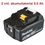 Akumuliatorinis pūtiklis Makita DUB362Z + (2x5.0Ah) su baterijomis ir dvigubu krovikliu