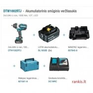 Akumuliatorinis smūginis veržliasukis Makita DTW1002RTJ, 18V