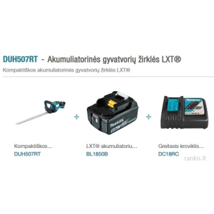 Akumuliatorinės gyvatvorių žirklės LXT® Makita DUH507RT, 18V, 1x5Ah