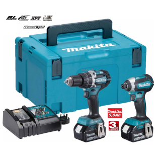 Akumuliatorinių įrankių komplektas MAKITA DLX2180TJ (DHP484+DTD153), 18 V, 2 x 5,0 Ah