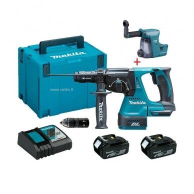 Akum. perforatorius Makita DHR243RTJW, 18 V 2x 5,0 Ah Li-ion