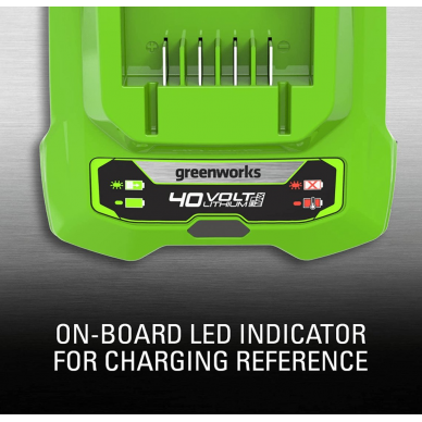Akumuliatoriaus ir kroviklio komplektas Greenworks GSK40B4, 40 V, 4,0 Ah 4