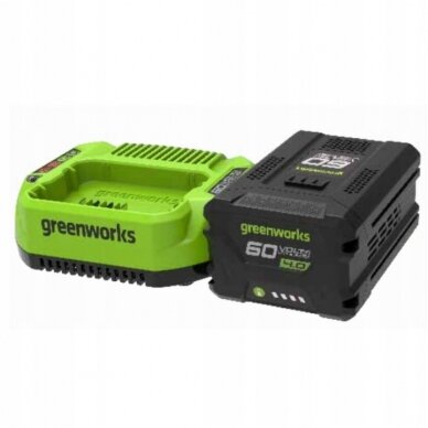 Akumuliatoriaus ir kroviklio komplektas Greenworks GSK60B4, 60 V, 4,0 Ah