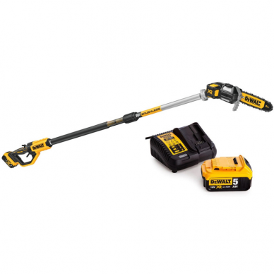 Akumuliatorinė aukštapjovė DeWalt DCMPS567P1, 18 V, 5.0 Ah