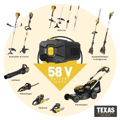 Akumuliatorinė aukštapjovė Texas PCZ5800, 58 V, ( be akum. ir krov.) 8