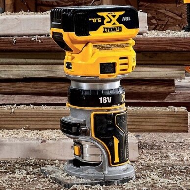 Akumuliatorinė kantų freza DeWalt DCW600N-XJ, 18 V (be akum. ir krov.) 2