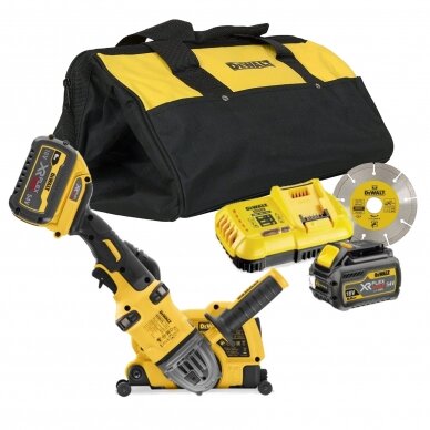 Akumuliatorinė mūro freza-vagapjovė DeWalt DCG4610T2-QW, 54 V, 2x6.0 Ah