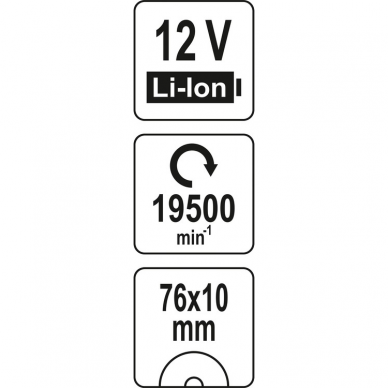 Akumuliatorinis bešepetėlinis pjoviklis Yato, 12 V, 76 mm, (be akum. ir krov.) 5