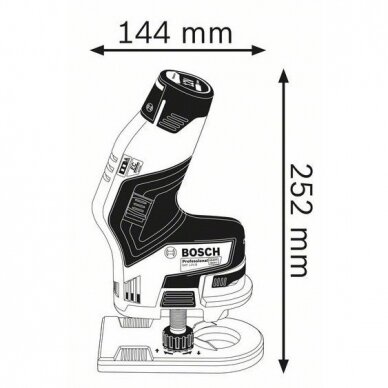 Akumuliatorinė rankinė freza Bosch GKF 12V-8 solo Professional 1