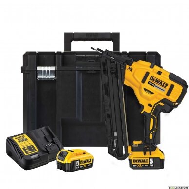 Akumuliatorinė statybinė viniakalė DeWalt DCN650P2-QW, 18V, 2x5.0Ah