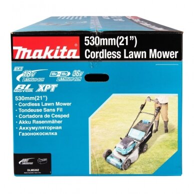 Akumuliatorinė vejapjovė Makita DLM530Z, 2x18 V, (be akum. ir krov.) 7