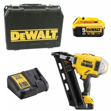 Akumuliatorinė viniakalė DeWalt DCN695P2, 18 V, 2x5.0 Ah