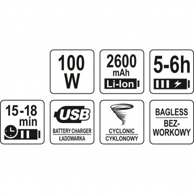 Akumuliatorinis automobilinis dulkių siurblys Sthor 82971, 100W 6