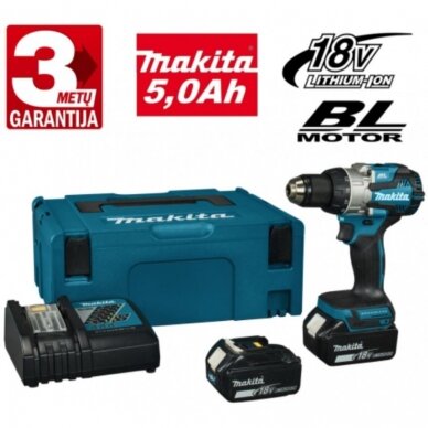 Akumuliatorinis suktuvas-gręžtuvas Makita DDF489RGJ, 18V, 2x6,0Ah