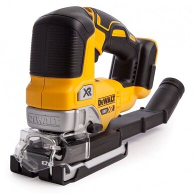 Akumuliatorinis bešepetėlinis siaurapjūklis DeWalt DCS334N-XJ; 18 V