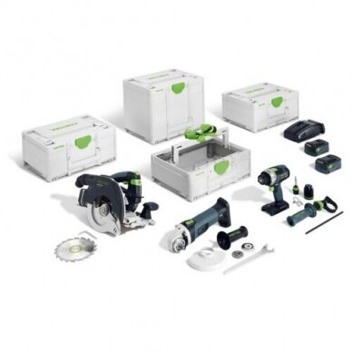 Akumuliatorinis Combo rinkinys medinėms konstrukcijoms Festool HKC 55/TPC 18/AGC 18/TB M 137 (578025)