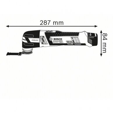 Akumuliatorinis daugiafunkcis pjoviklis Bosch GOP 12V-28 solo Professional, L-Boxx 6