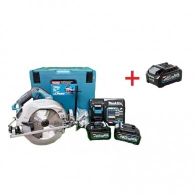 Akumuliatorinis diskinis pjūklas Makita HS004GM201 XGT ® 40Vmax + DOVANA BL4040