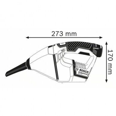 Akumuliatorinis dulkių siurblys Bosch GAS 12V, 2x3.0Ah 2