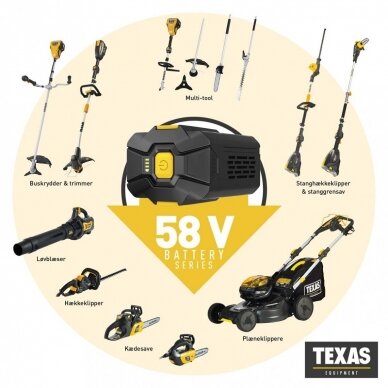 Akumuliatorinis grandininis pjūklas Texas CSZ5800, 58 V, ( be akum. ir krov.) 7