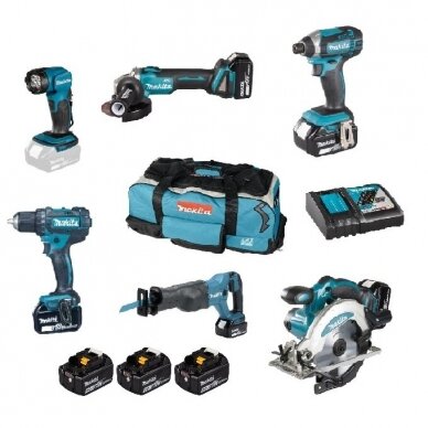 Akumuliatorinių įrankių rinkinys Makita DLX 6052M, 18V, 3x4,0Ah