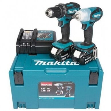 Akumuliatorinių įrankių komplektas Makita DLX2132MJ, 18V, 2x4,0Ah