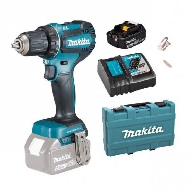 Akumuliatorinis suktuvas-gręžtuvas Makita DDF485SM1K, 18V, 1x4,0Ah