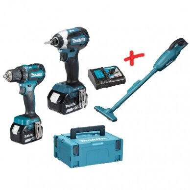 Akumuliatorinių įrankių komplektas Makita DLX2289TJ +DOVANA DCL180Z, 18V, 2x5,0Ah