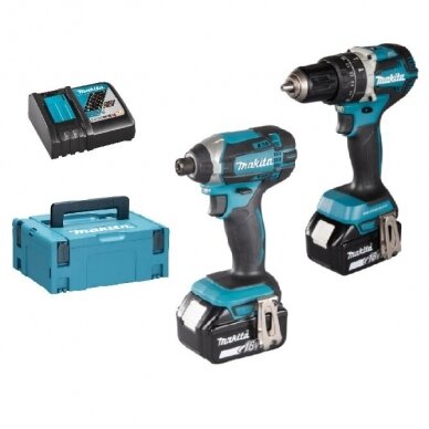 Akumuliatorinių įrankių komplektas Makita DHP484+DTD152, 18 V, 2x5,0 Ah