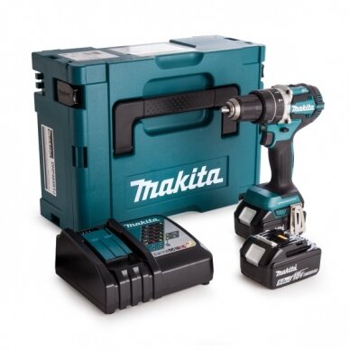 Akumuliatorinis gręžtuvas Makita DHP484RTJ, 18 V, 2x 5,0 Ah Li-ion