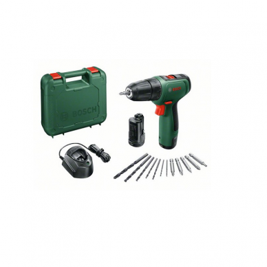 Akumuliatorinis gręžtuvas-suktuvas Bosch Easydrill 1200, 12 V, 2x1,5 Ah