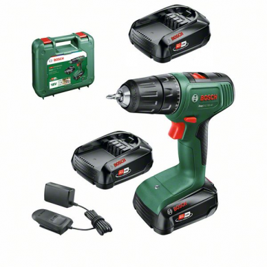 Akumuliatorinis gręžtuvas- suktuvas Bosch Easydrill 18V-40, 18 V, 2x2,0 Ah