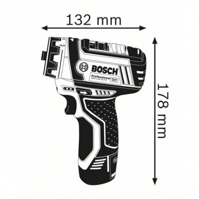 Akumuliatorinis gręžtuvas-suktuvas Bosch GSR 12V-15 FC Professional, 2 x 2,0 + priedai (full set) 2