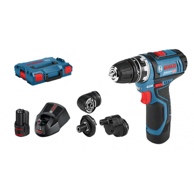 Akumuliatorinis gręžtuvas-suktuvas Bosch GSR 12V-15 FC Professional, 2 x 2,0 + priedai (full set)