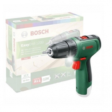 Akumuliatorinis gręžtuvas Bosch Easydrill 1200, 12 V, (be akum. ir krov.) 1