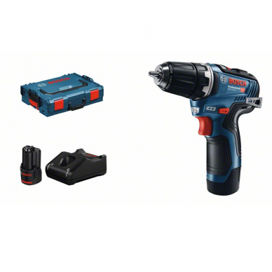 Akumuliatorinis gręžtuvas-suktuvas Bosch GSR 12V-35, 12 V, 2x3,0 Ah, professional