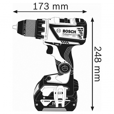 Akumuliatorinis gręžtuvas-suktuvas Bosch GSR 18V-60 C, 18 V, 2x5,0 Ah, professional 1