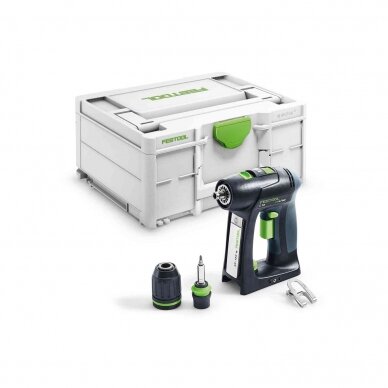 Akumuliatorinis gręžtuvas-suktuvas Festool C 18-Basic, 18 V, (be akum. ir krov.), (576434)