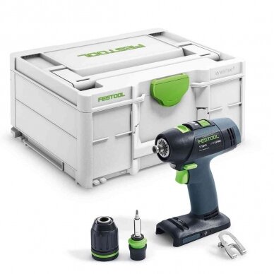 Akumuliatorinis gręžtuvas-suktuvas Festool T 18+3-Basic, 18 V, (be akum. ir krov.), (576448)