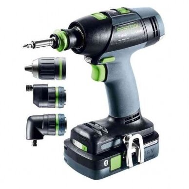 Akumuliatorinis gręžtuvas-suktuvas Festool T 18+3 HPC 4,0 I-Set, 18 V,  4,0 Ah, (577609) 1