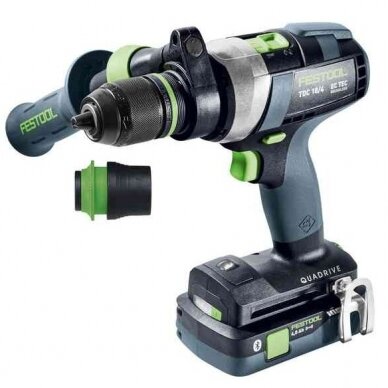 Akumuliatorinis gręžtuvas-suktuvas QUADRIVE Festool TDC 18/4 5,0/4,0 I-Plus, 18 V, 4,0/5,0 Ah, (577649) 1