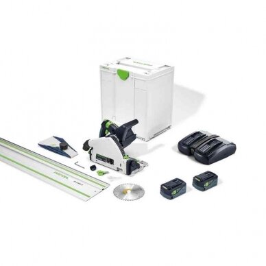 Akumuliatorinis įgilinamasis diskinis pjūklas Festool TSC 55 5,0 KEBI-Plus/XL-FS, 18 V, 2 x 5.0 Ah, (577391)