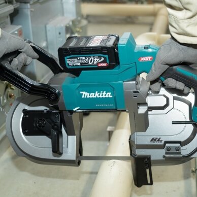 Akumuliatorinis juostinis pjūklas XGT Makita PB002GZ, 40 V, (be akum. ir krov.) 6